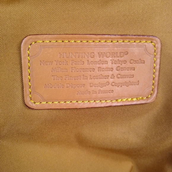 Vintage 1990's Hunting World Full Size Leather Travel Bag Suitcase - Picture 9 of 16